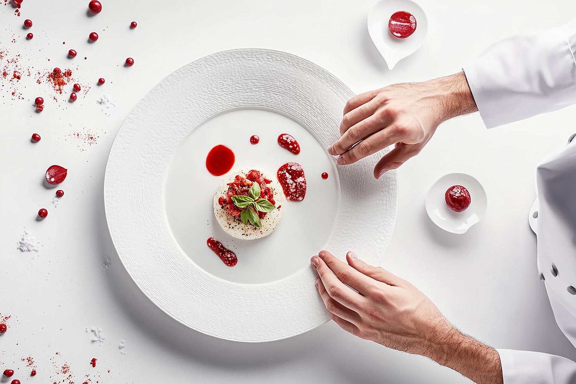 Elegancki warsztat kulinarny with chefs at work