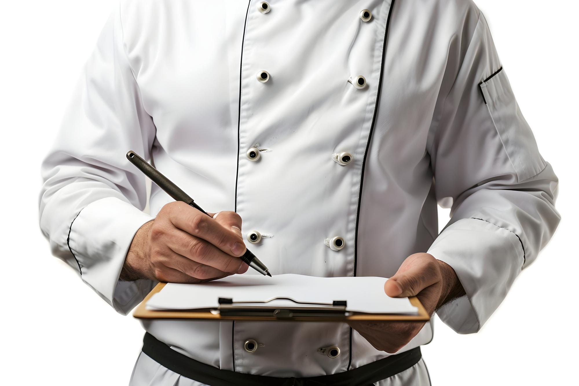 Menu planning meeting with notes